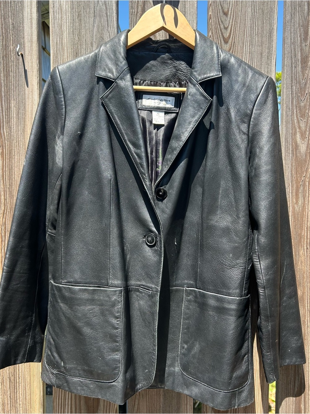 VTG Black Leather Blazer Jacket